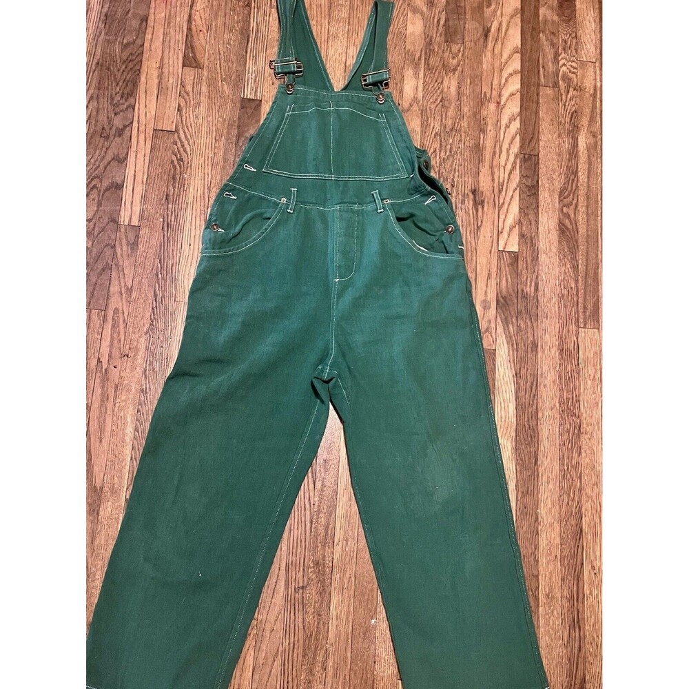 THE LULLABY CLUB Denim Overalls Size XS Green  ‘Riley' DEADSTOCK